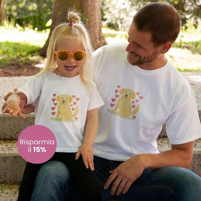 Set regalo t-shirt con disegno del bambino