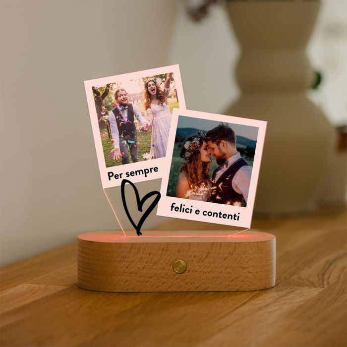 Lampada LED Personalizzata con Foto Polaroid